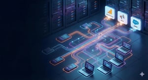 Infografik zur Funktionsweise von Server-Side Tracking: Darstellung von Client-Datenfluss, Cookie-Banner-Abfrage und Blockierung durch Browser-Filter