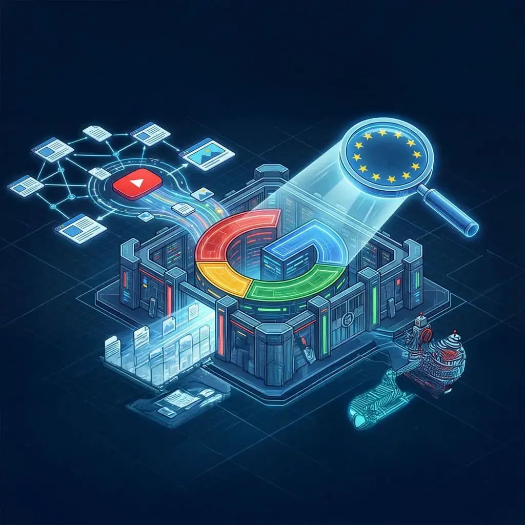 Die EU nimmt das Google-Zentrum symbolisch unter die Lupe.