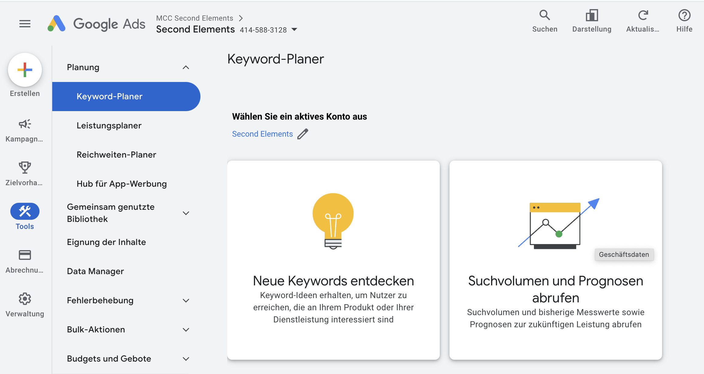 Bild-Titel_ Google Keyword Planer, Quelle_ Google Ads